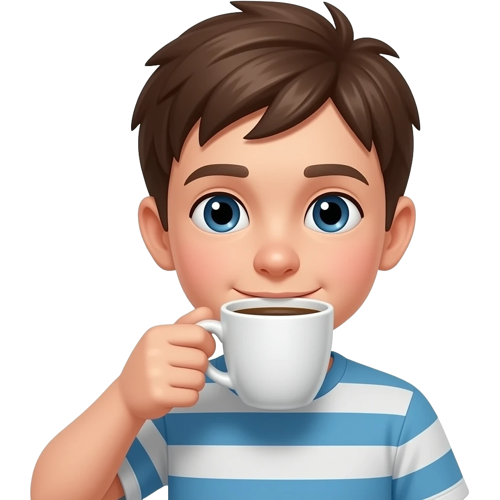 elder boy with drinking coffee emoji