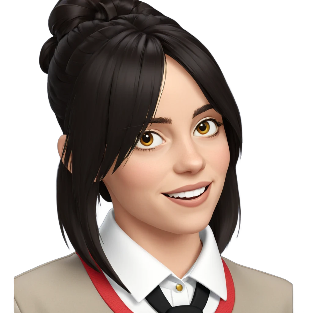 smiling girl in collared shirt emoji