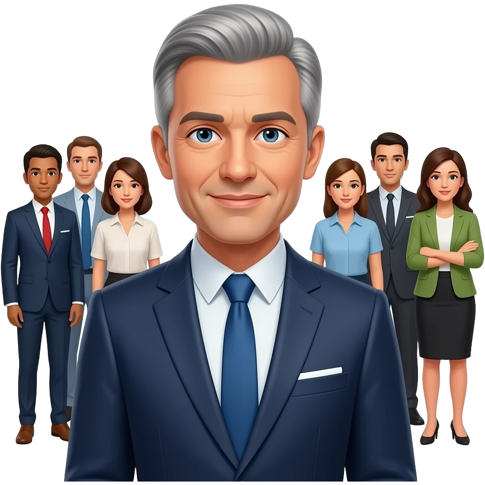 lider con inteligencia emocional en dibujo animado emoji