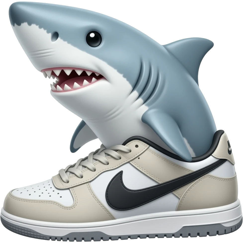 A shark with Nike shoes emoji