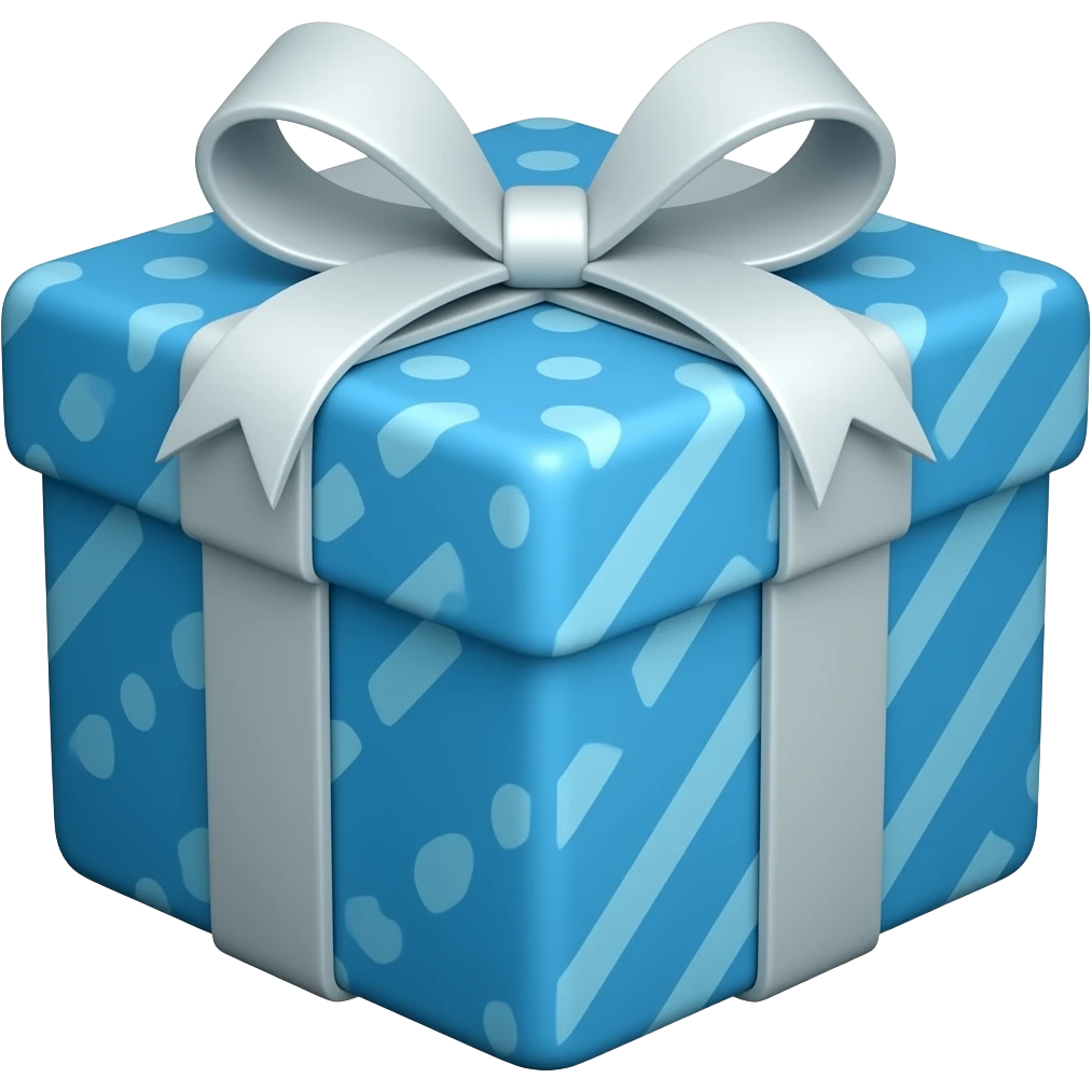 gifts color into blue emoji