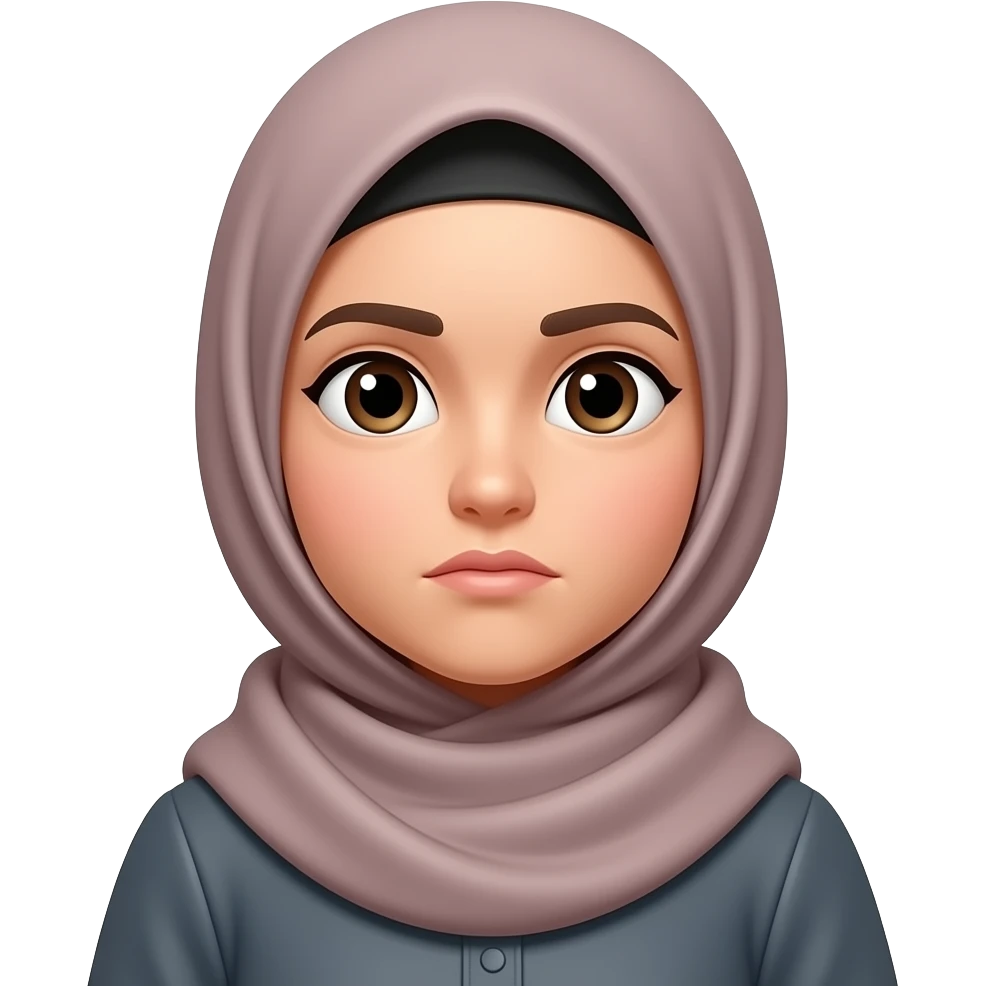 Hijabi woman questioning emoji