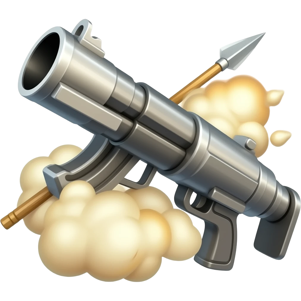 A bazooka that shoots a spear emoji
