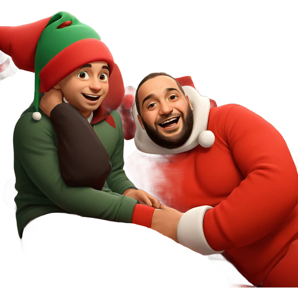 happy boys in santa hats emoji