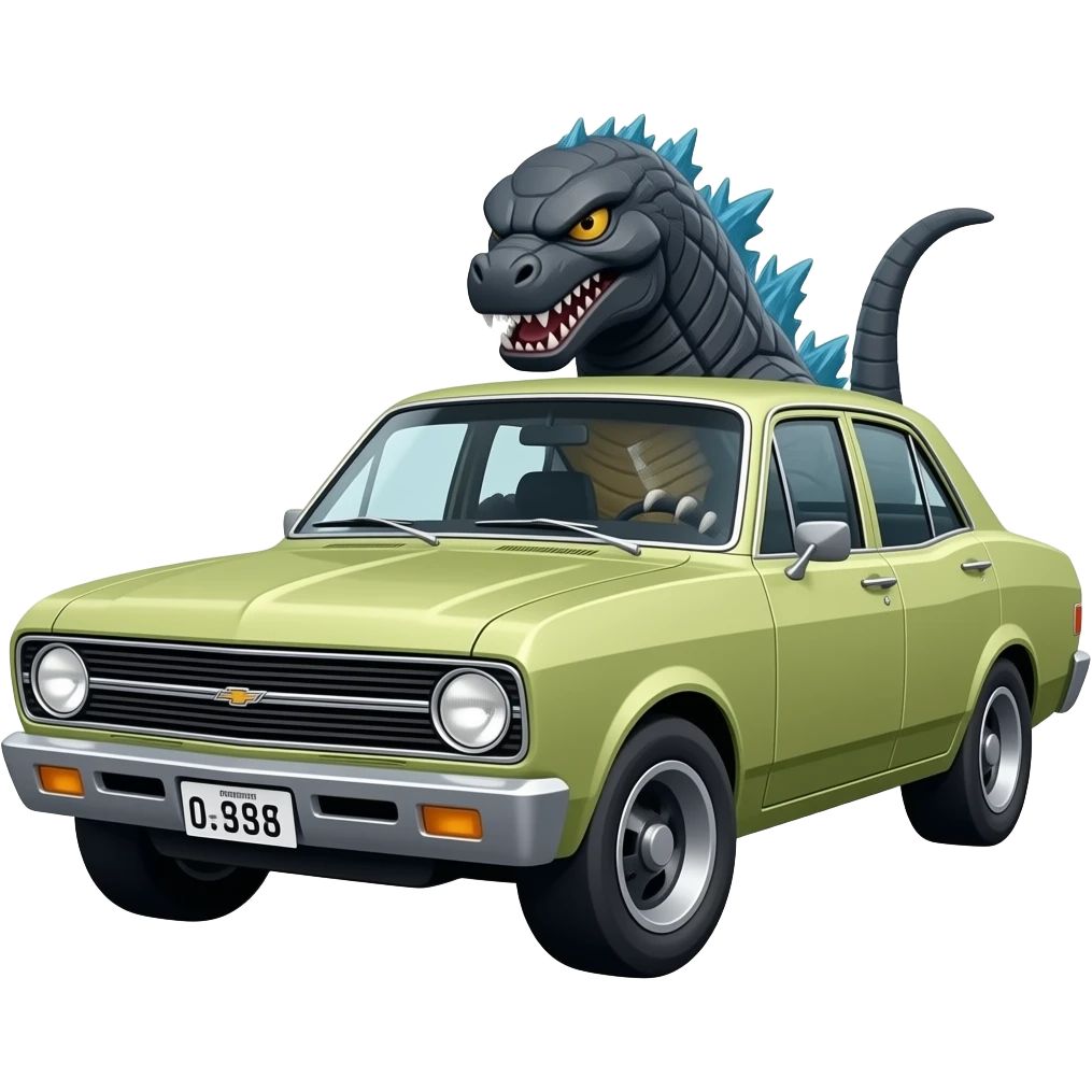 GODZILLA DRIVING CHEVY II emoji