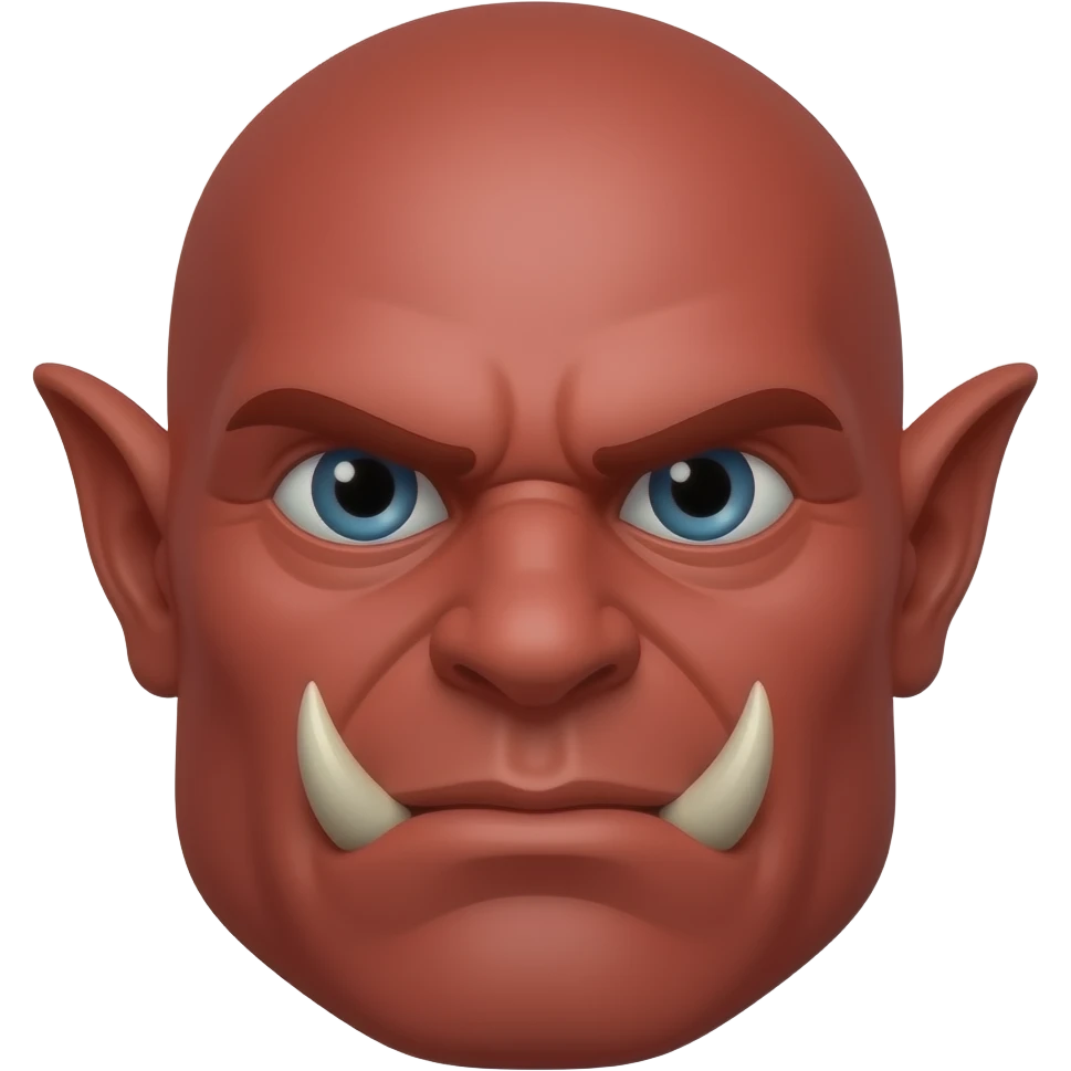 orc , make the face only but have it red emoji