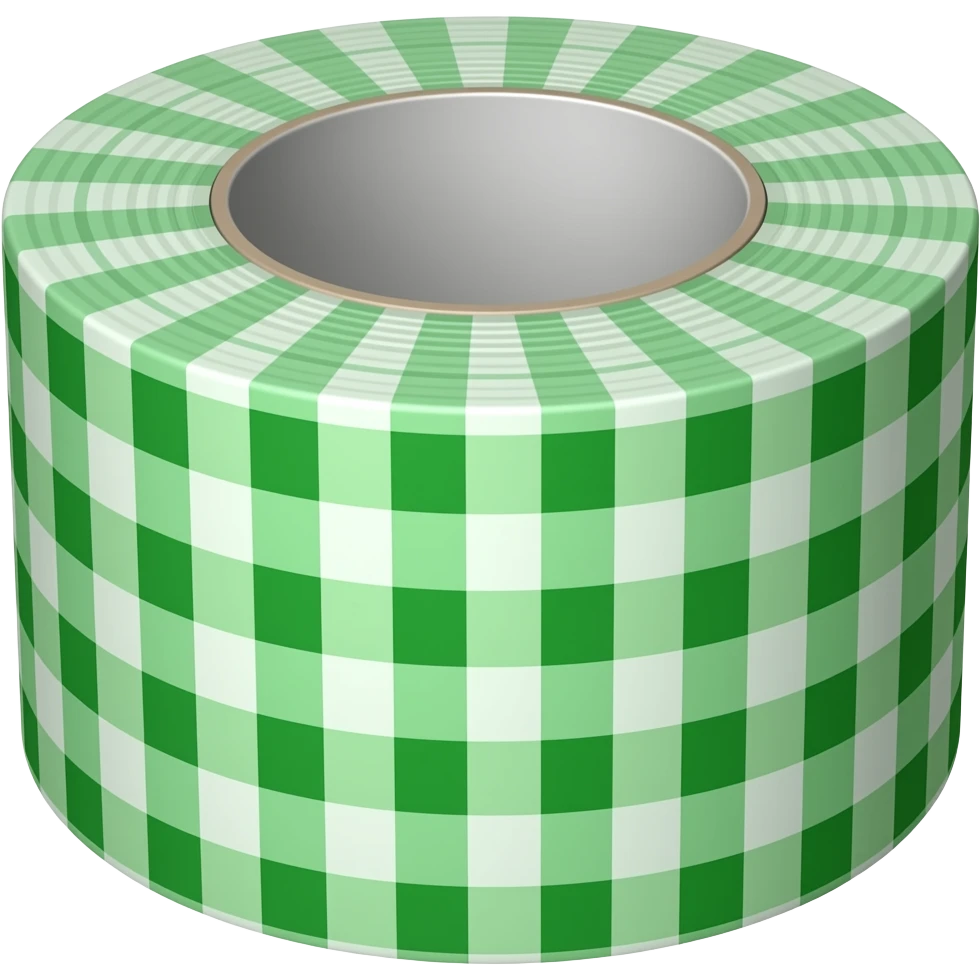 green gingham sticker tape emoji