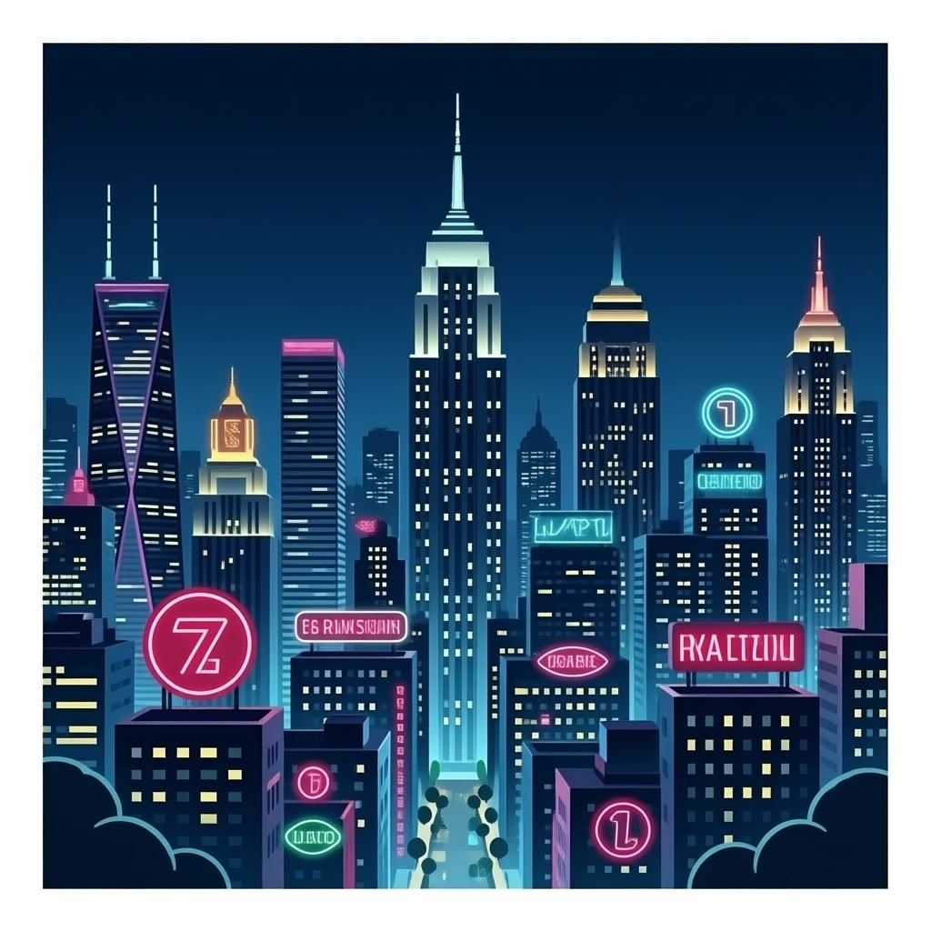 City one brand night neon emoji