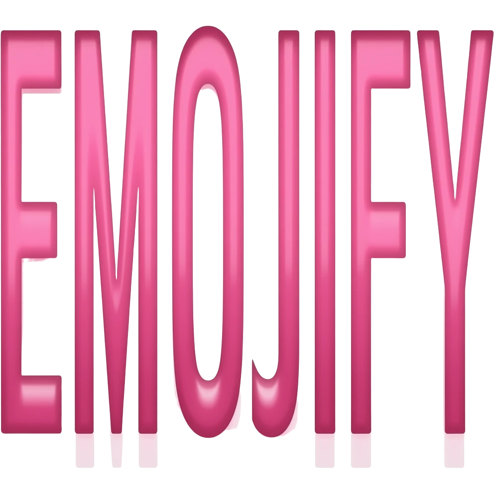 Pink text "EMOJIFY" is stretched in height and width emoji
