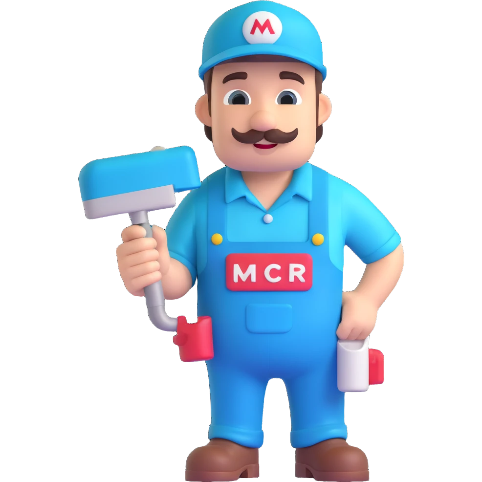 funny plumber with a turquoise hat, modern and playful emoji