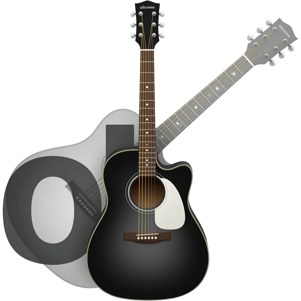 Violão acústico preto emoji