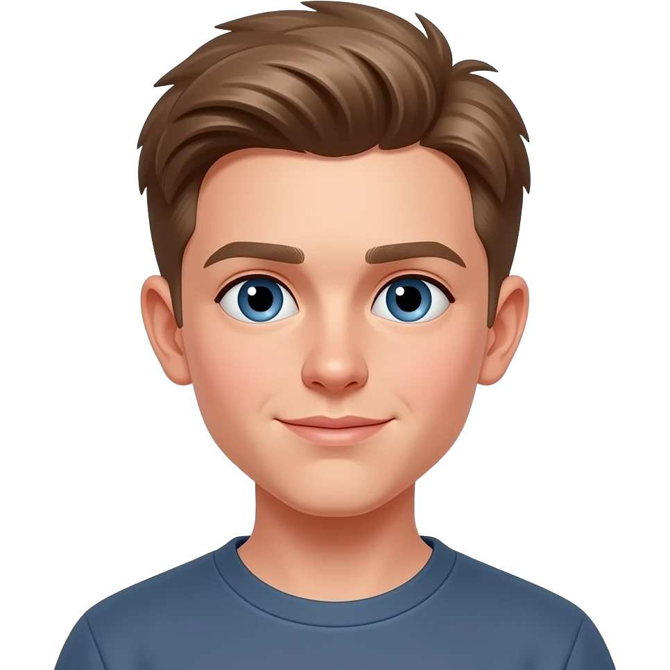 13 male blue eyes above ear hairline light brown emoji