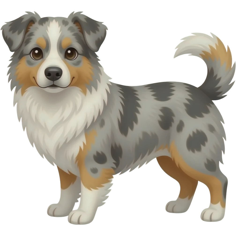 Mini Merle Aussie dog emoji