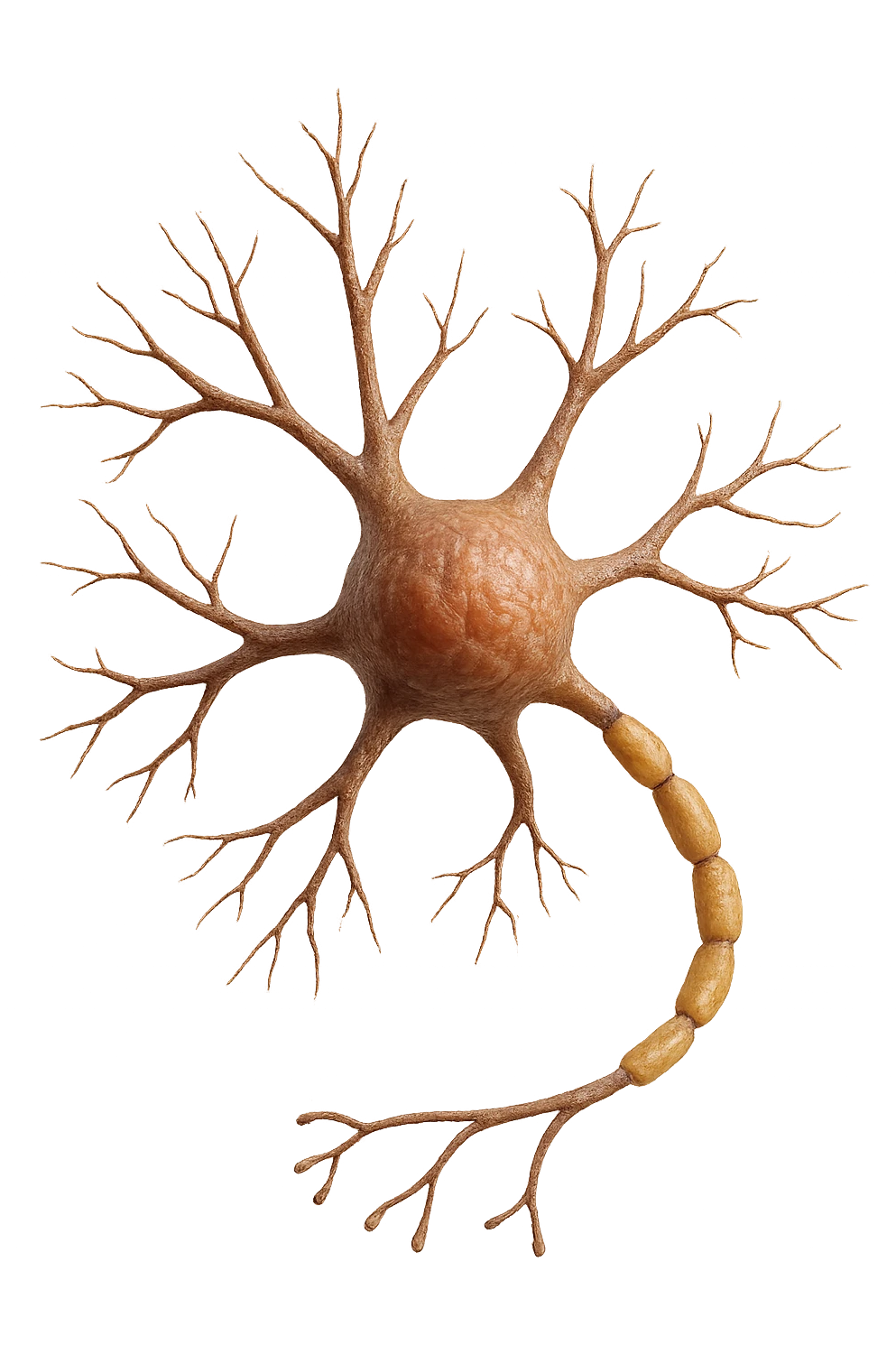neurone umano anatomico fluttua in aria realistici in 4k emoji