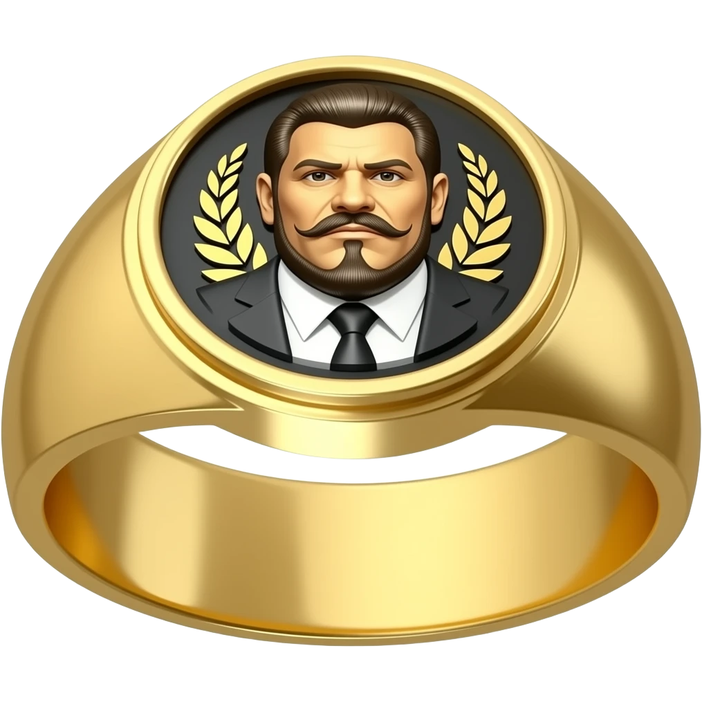 mafia gold ring with boss logo emoji
