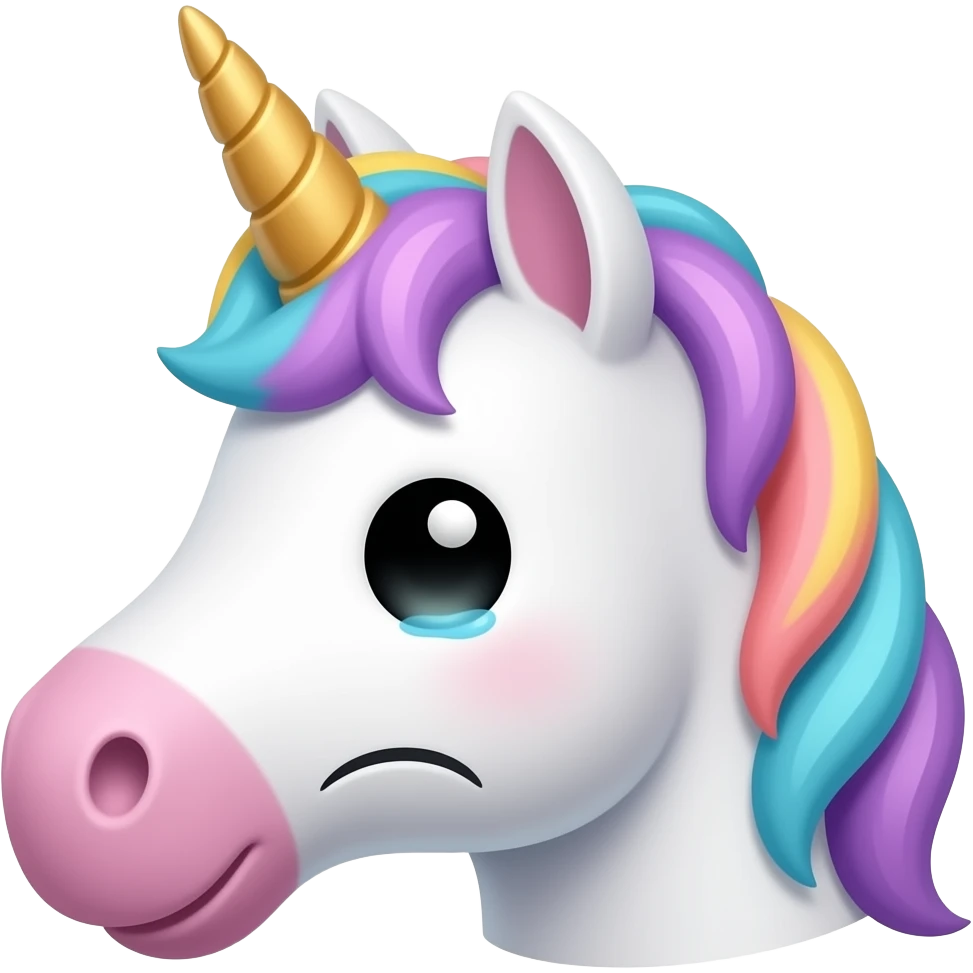 sad unicorn head emoji