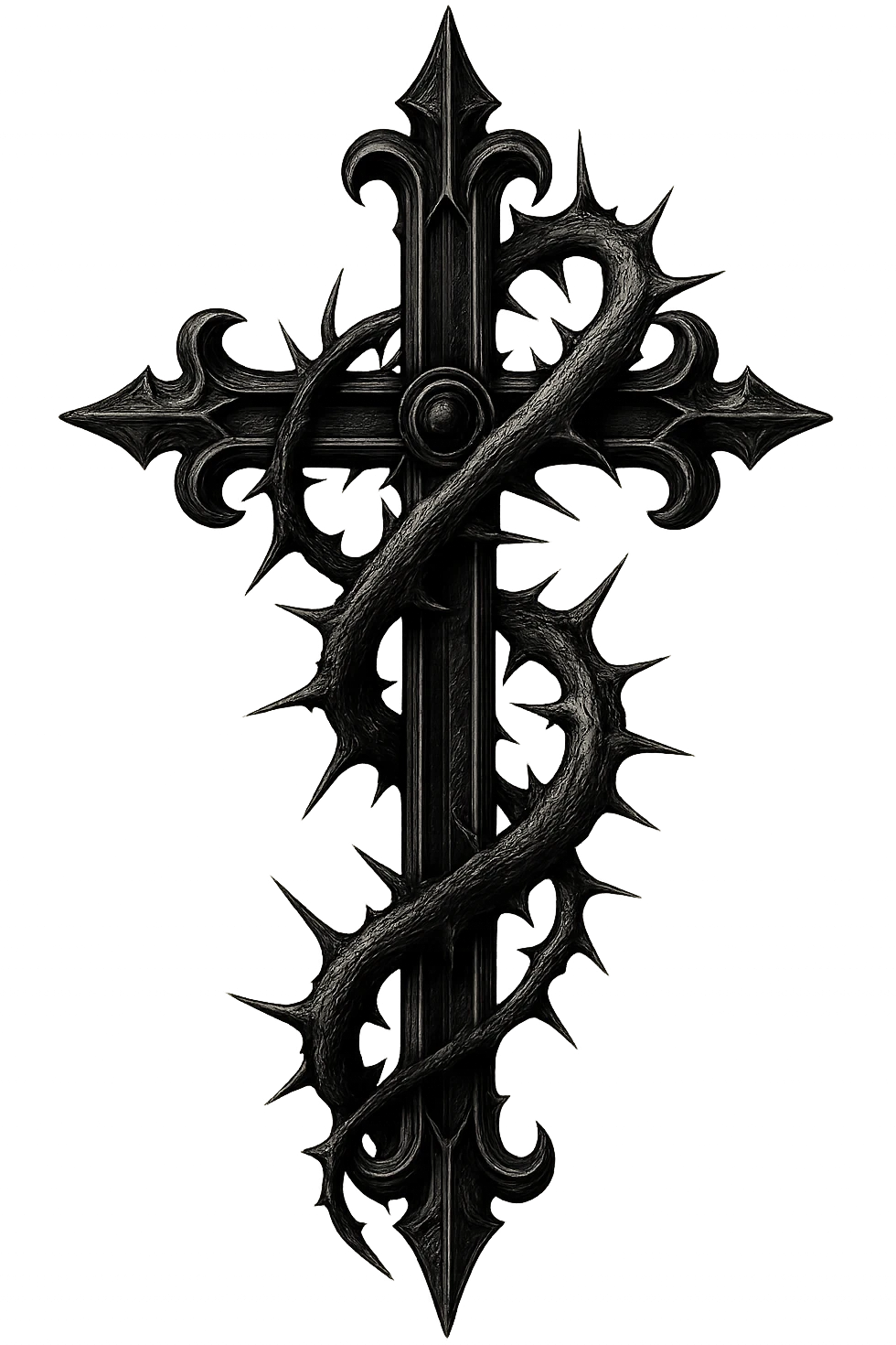 gothic style goth cross with thorns emoji