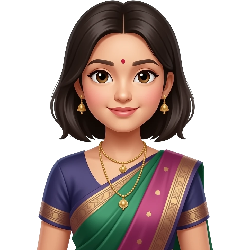 chinese girl with saree half pose emoji