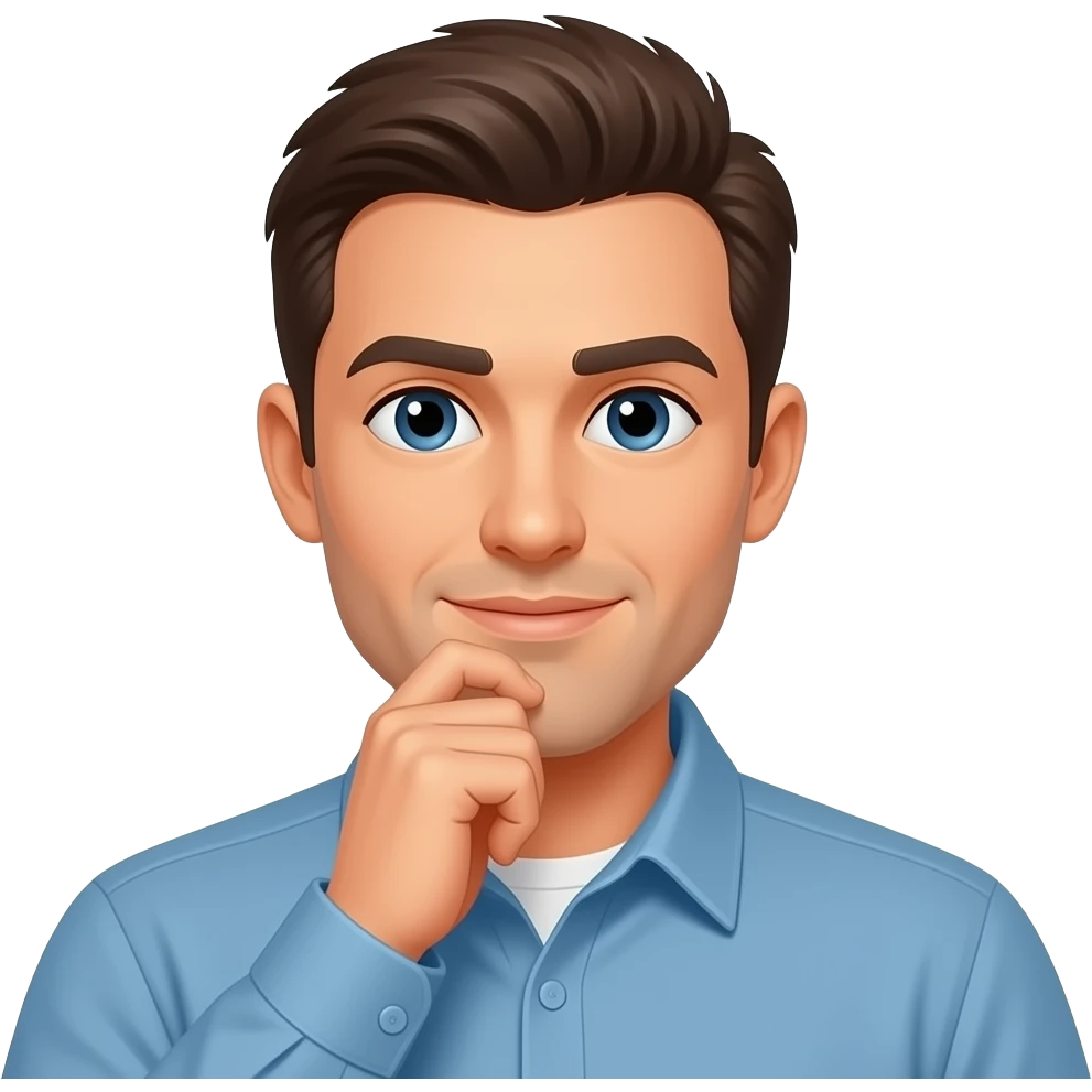 man thinking if he should buy it or not emoji