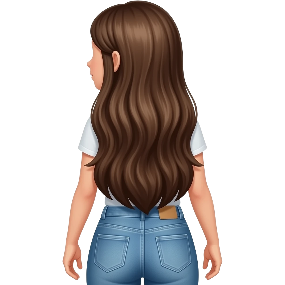 Una mujer de espaldas con el pelo largo asta la espalda de cuerpo entero emoji