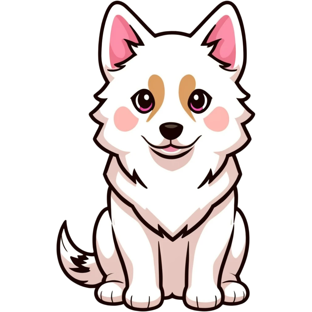 White Shepard with beautiful Brown eyes and a Pink nose emoji