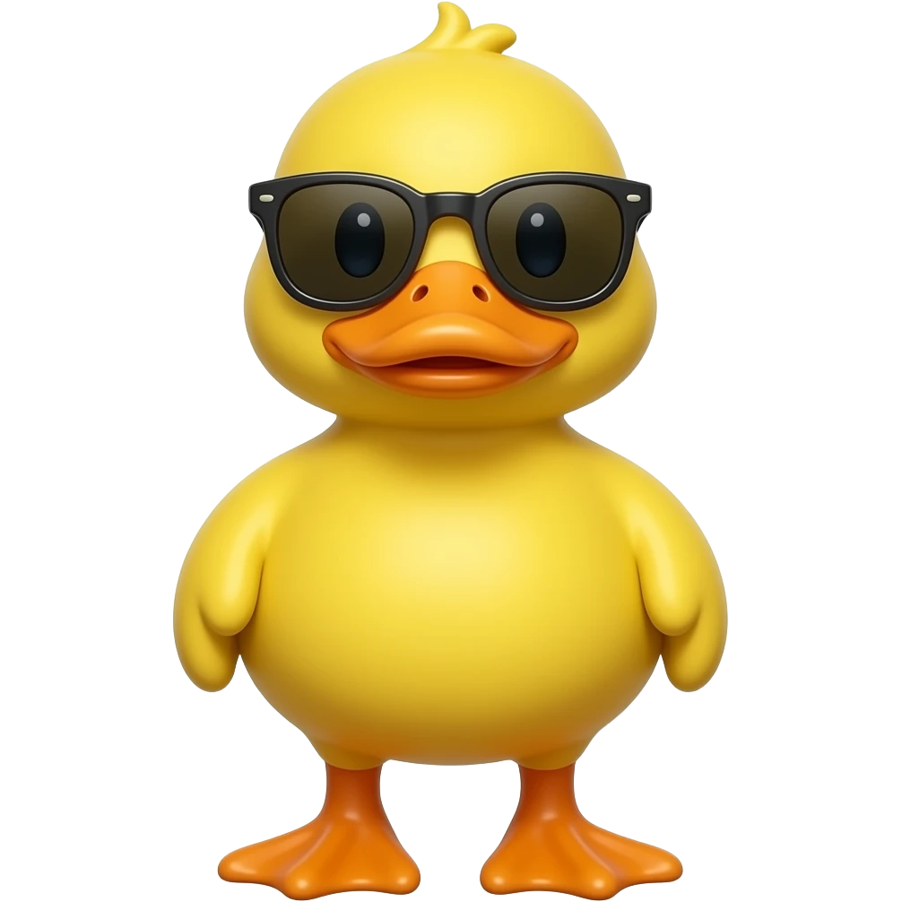 Yellow Duck with retro sunglasses emoji