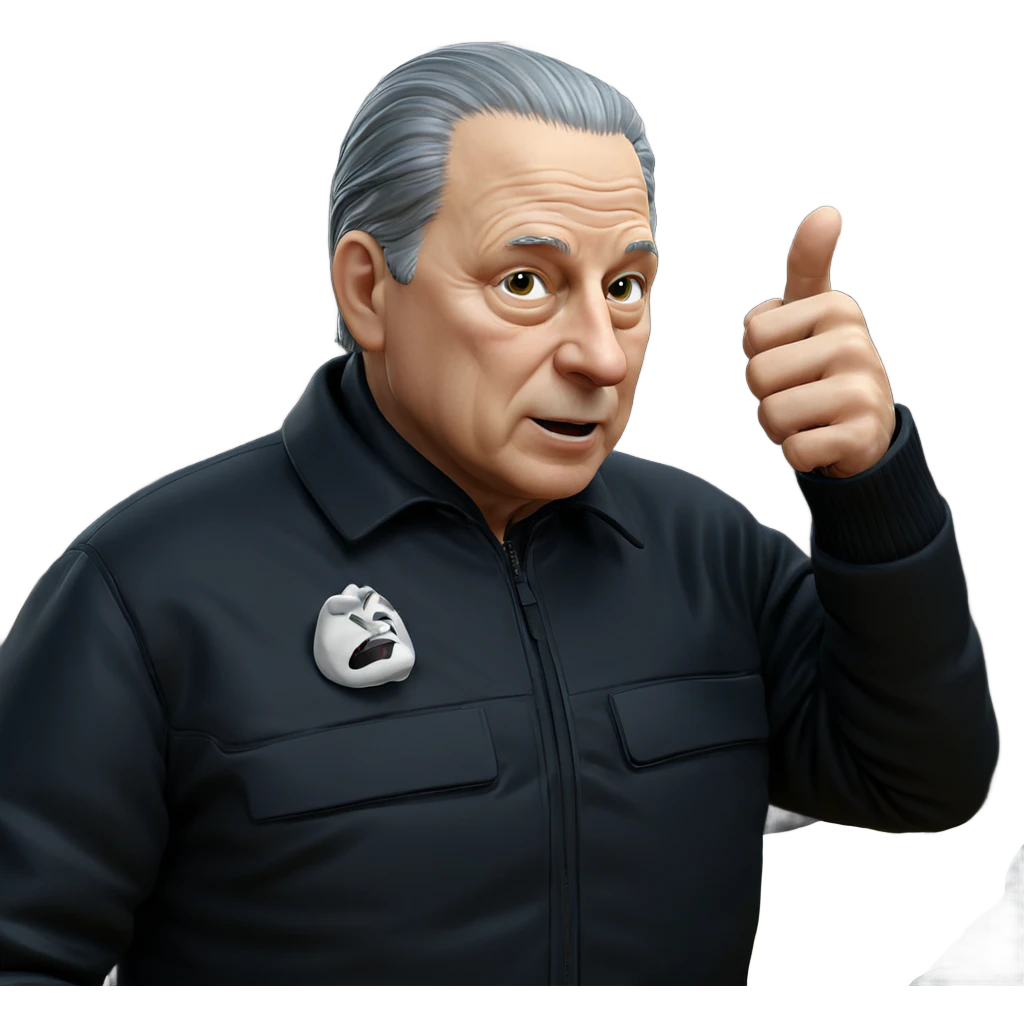 old man in black jacket emoji