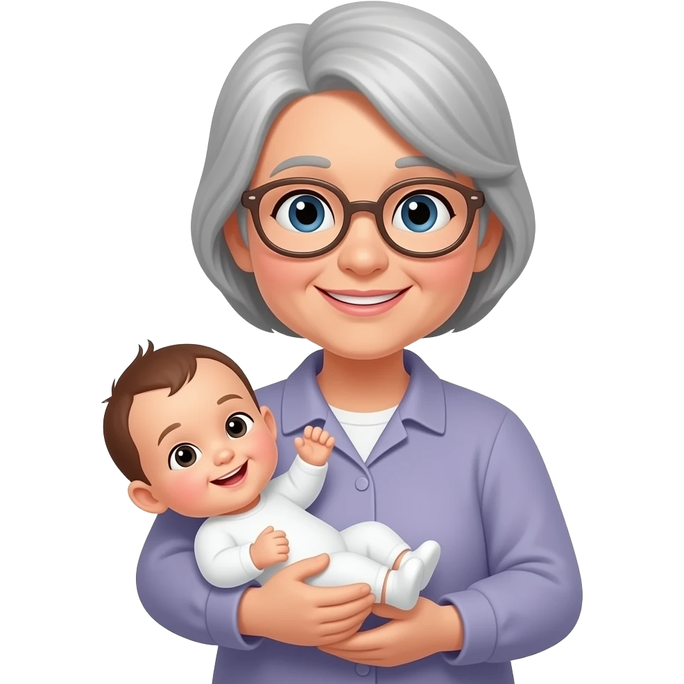 grandmother holding a baby in her arms emoji