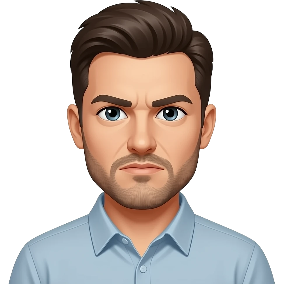 his face should look mean and serious emoji