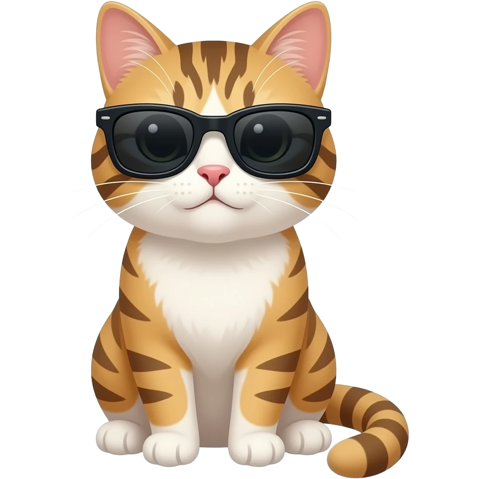 Black text: I didn't make the cat wearing sunglasses prompt, I just hit enter with no context. emoji