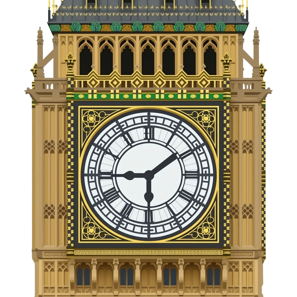 Big Ben, isolated, no background, no landscape, emoji