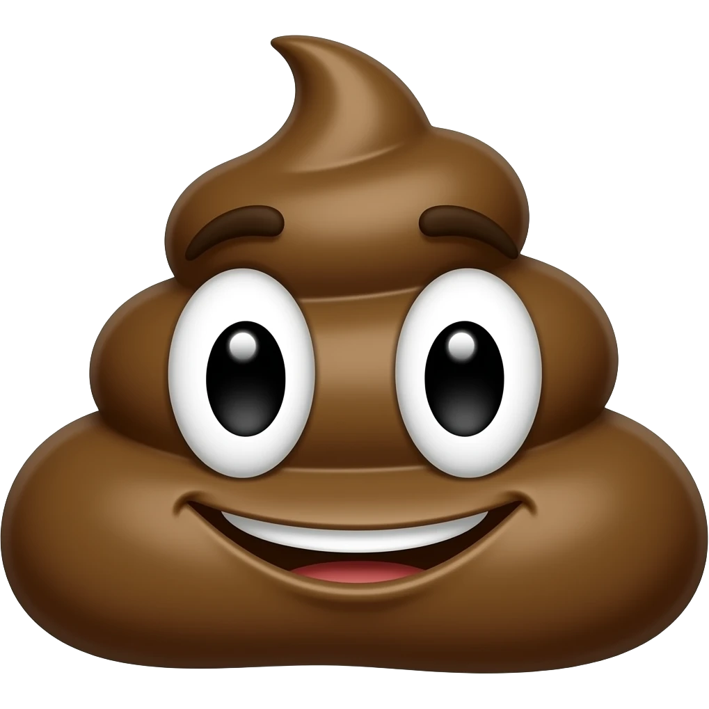 The poop emoji has eyes and a smile. emoji