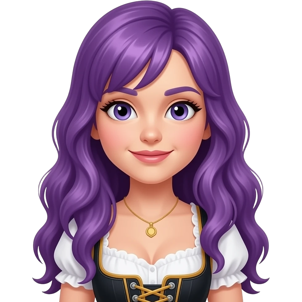 GIRL WITH LONG PURPLE HAIR AT OKTOBERFEST emoji