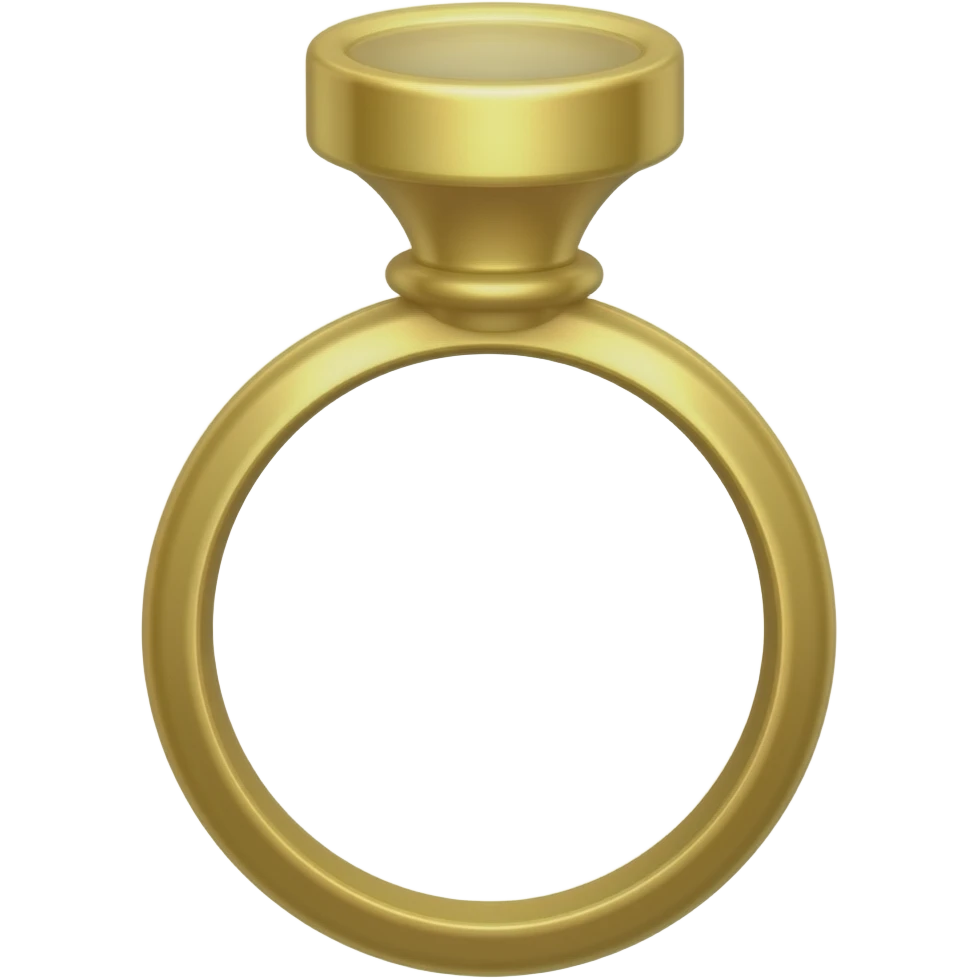 flat icon of a signet ring, simple band with flat oval top, tiny symbol mark, single gold color + small accent, no details, no gradients, no background, centered, fills canvas, emoji style emoji