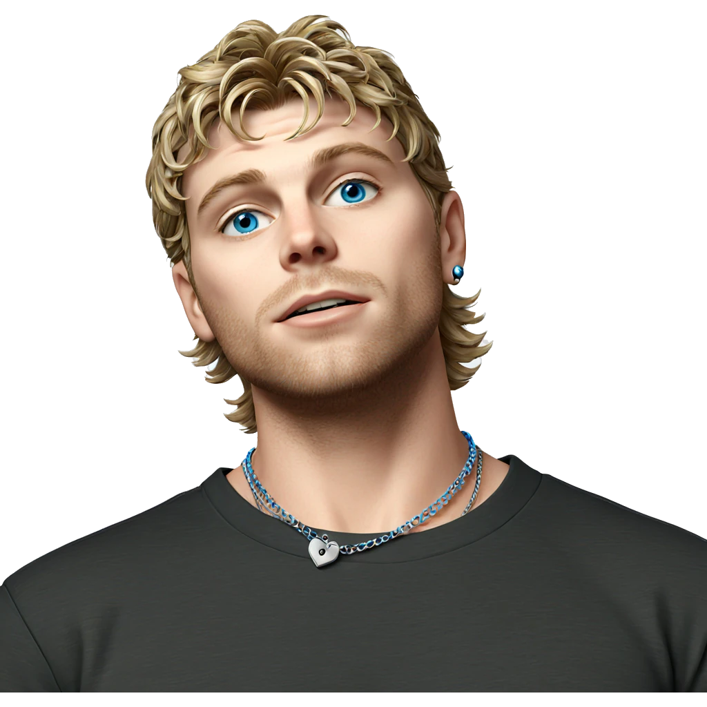 blue eyed boy with necklace emoji