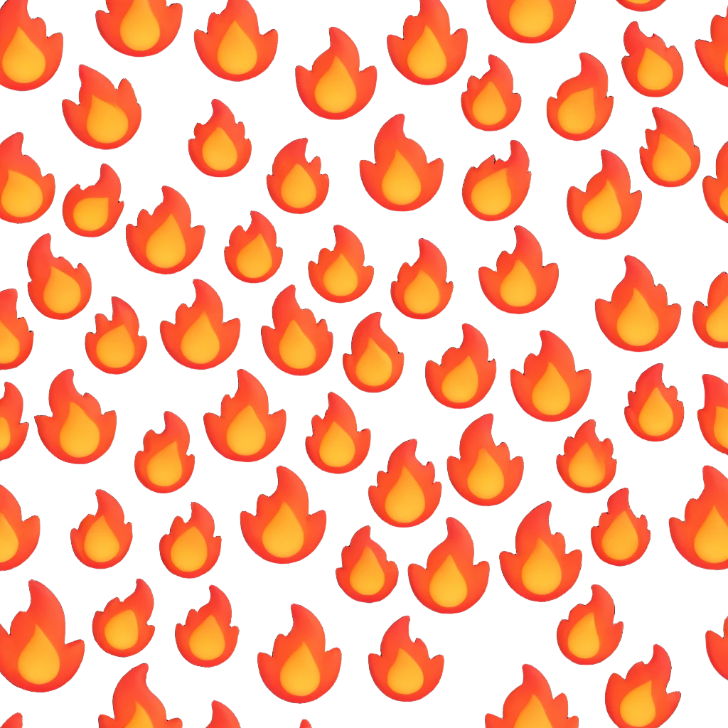 fire, 3d emoji style, cute and smooth flames emoji