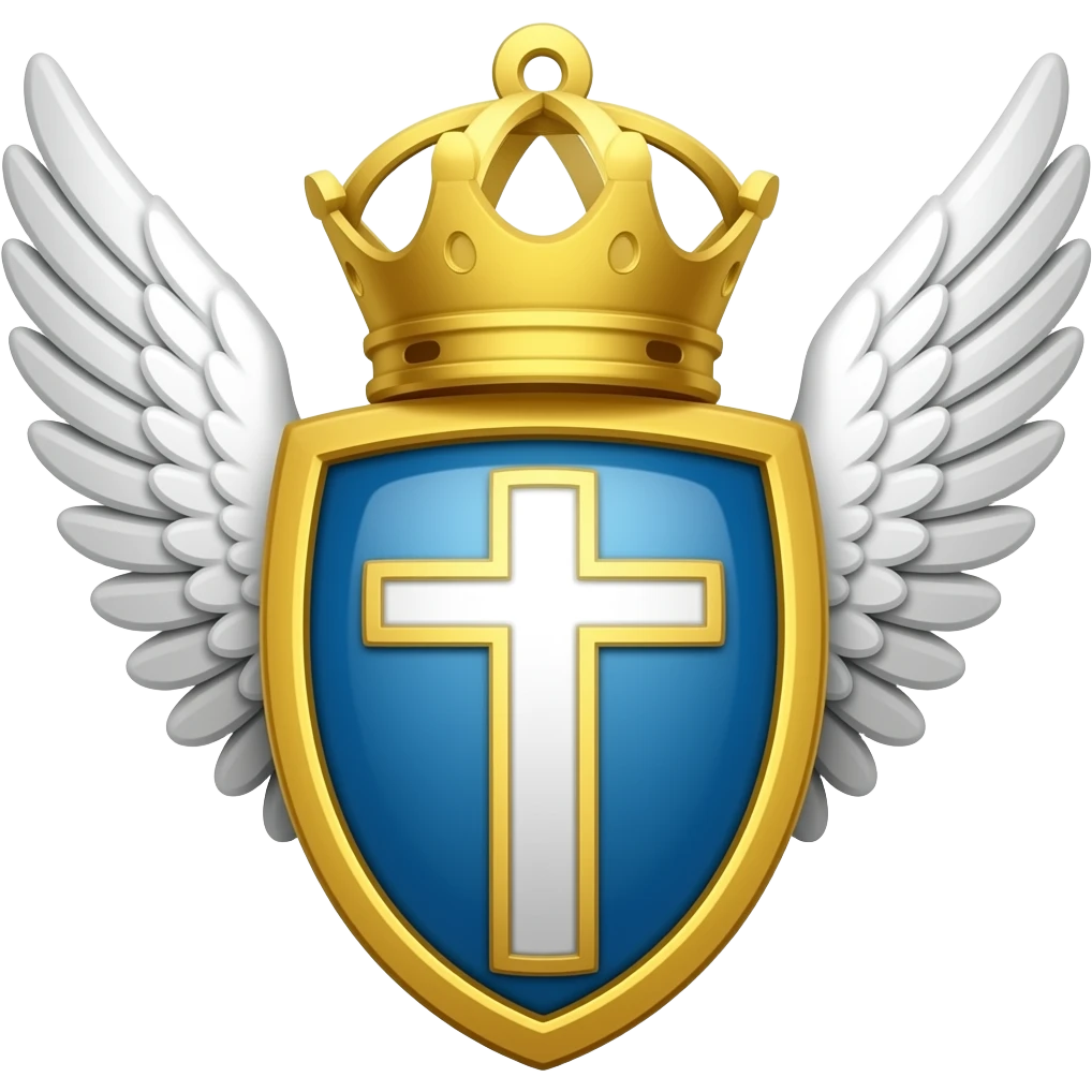 saint emblem with wings emoji