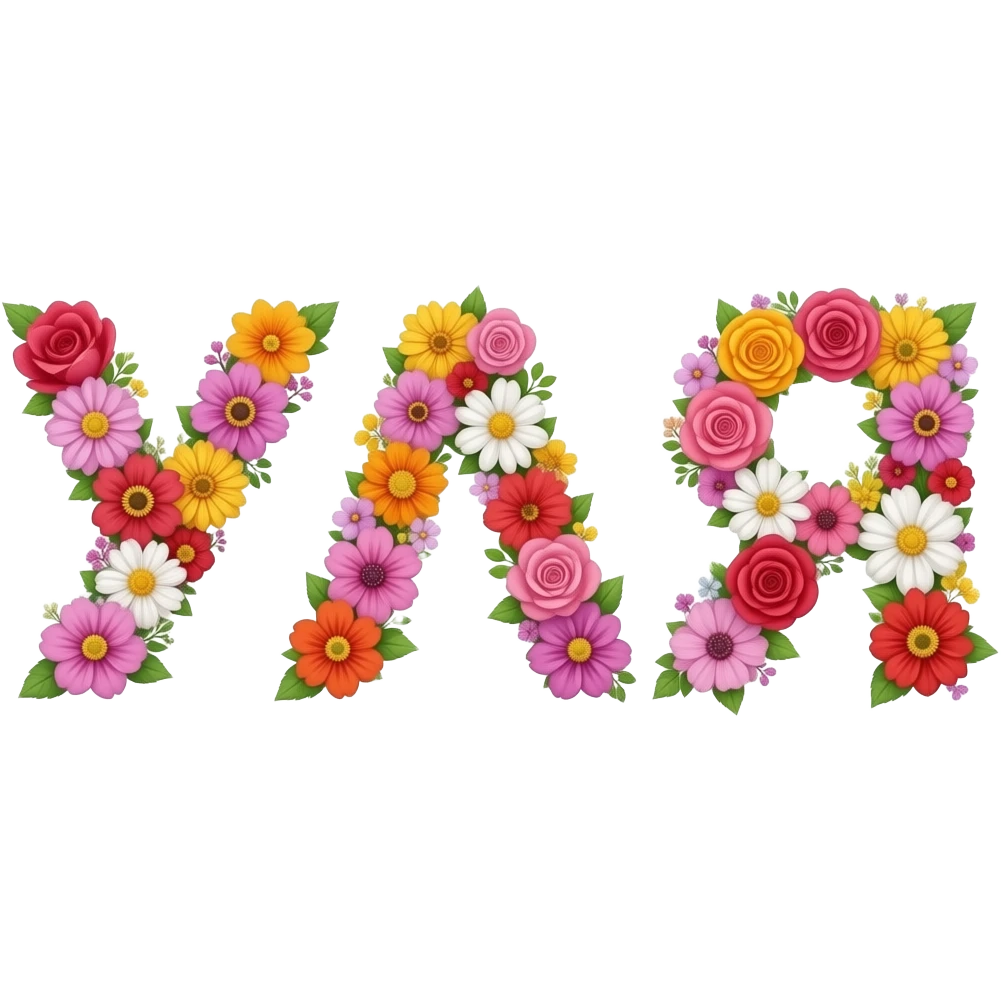 Слово «ЮЛЯ» из цветов на русском языке emoji