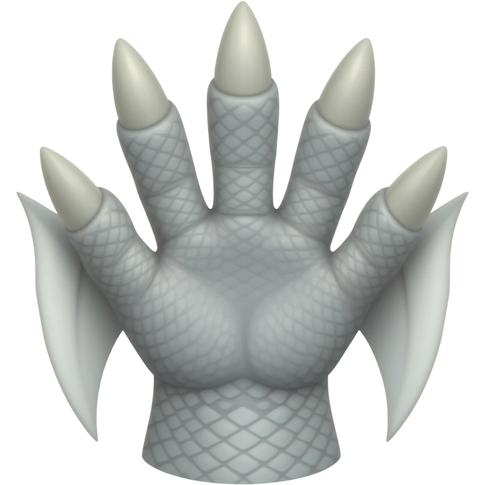 gray dragon - full arm with claws - NO BACKGROUND emoji