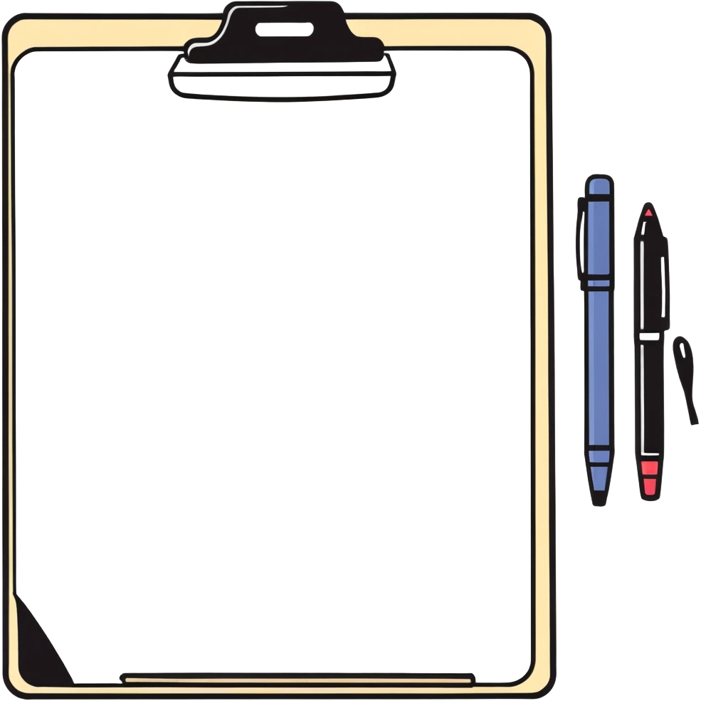 Dry erase board, marker emoji
