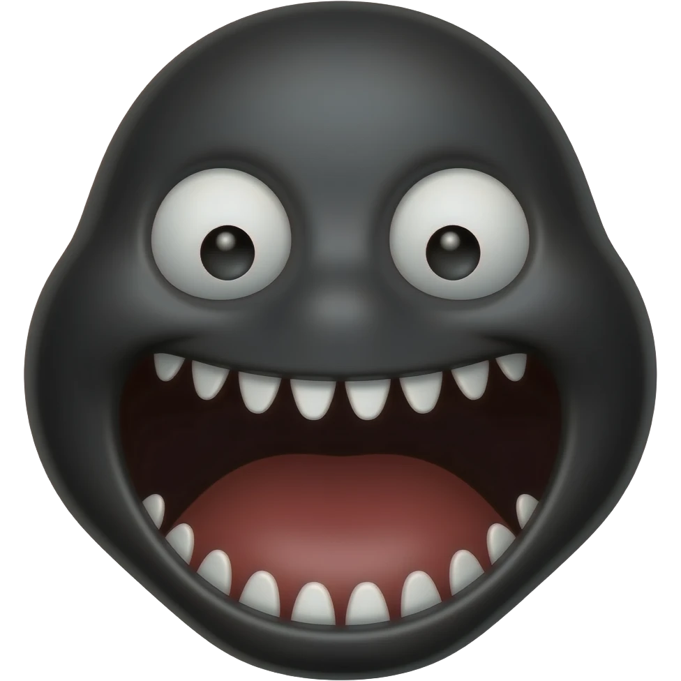 A BLACK COLOR OPENING HIS MOUTH TO KILL emoji
