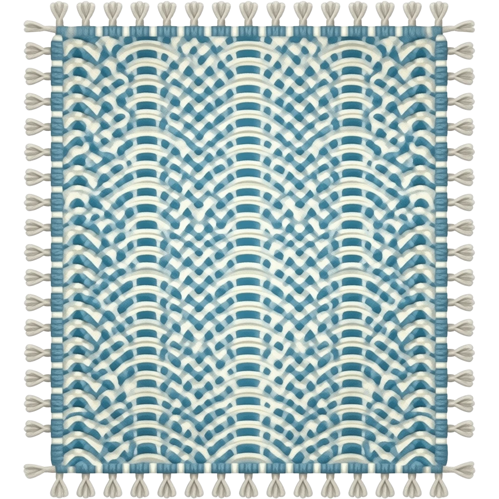 a rug with sea waves emoji