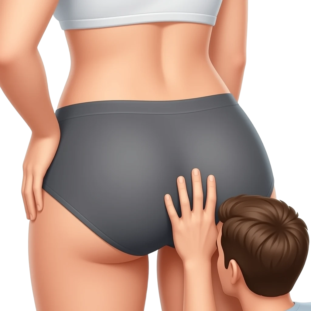 Man puts his face in girlfriends ass emoji