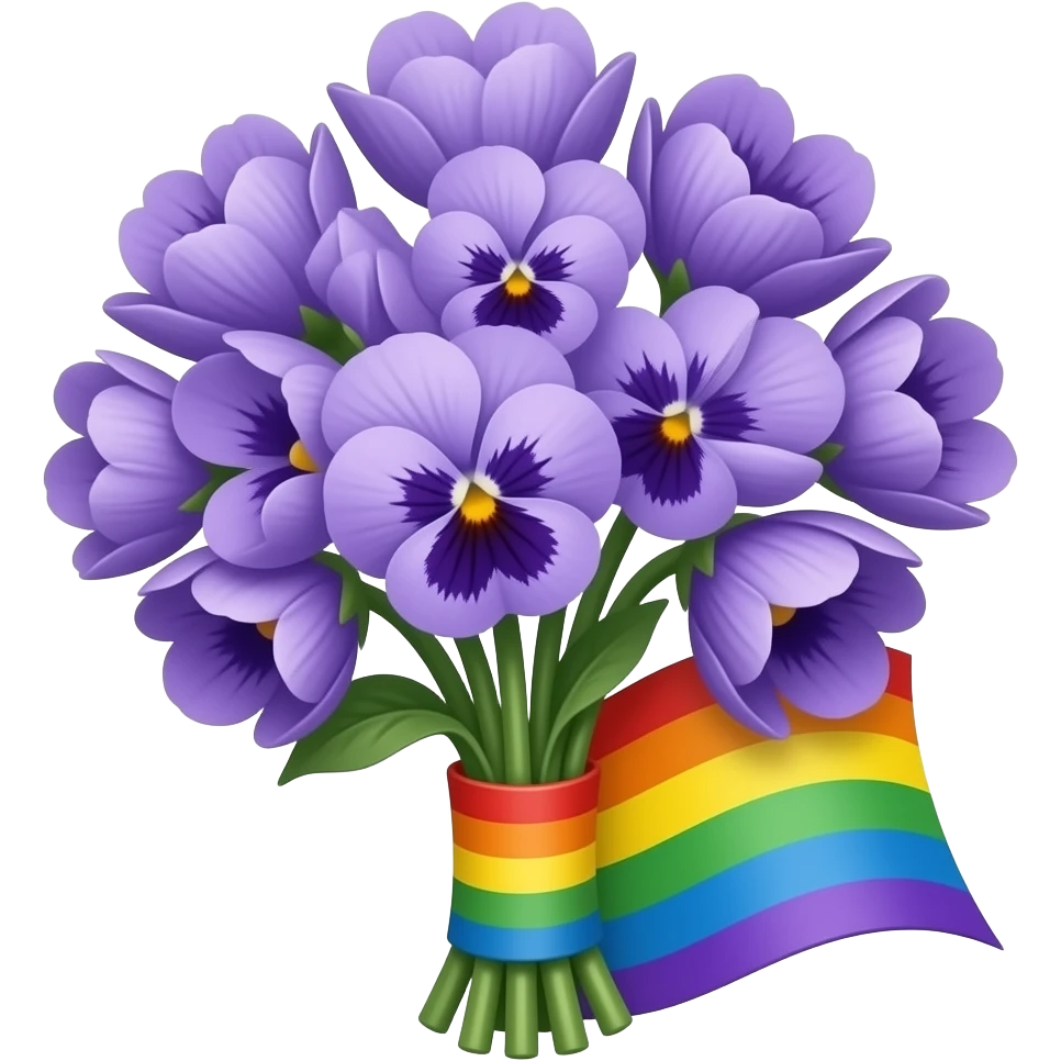 Mor solmus menekse sopsoluk olcak Ama buket olsun kurdale yerine lgbt bayragının renginde bir kurdale emoji