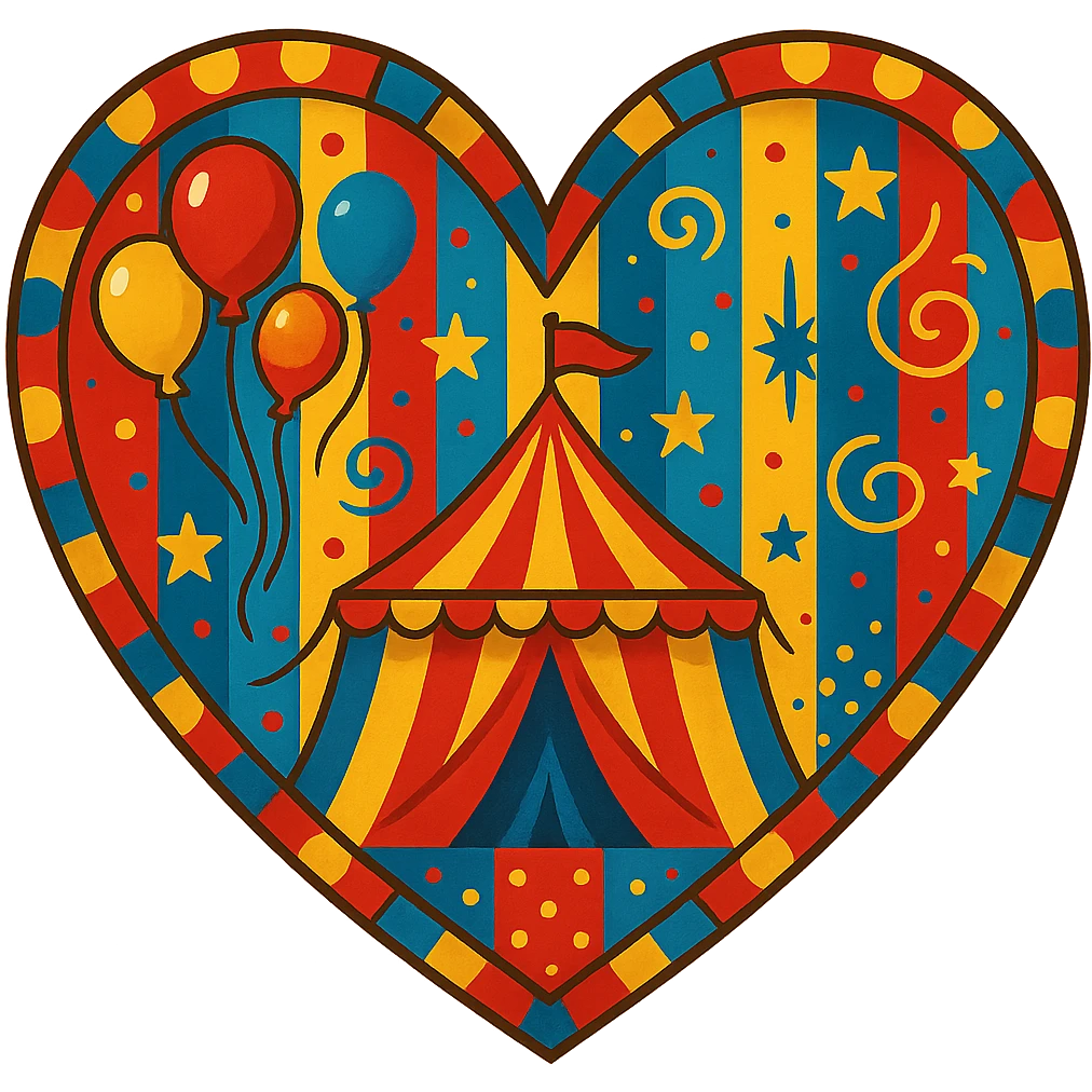 heart with a circus carnival theme emoji