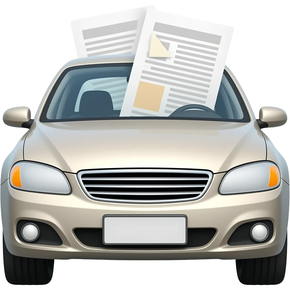 car with papers emoji