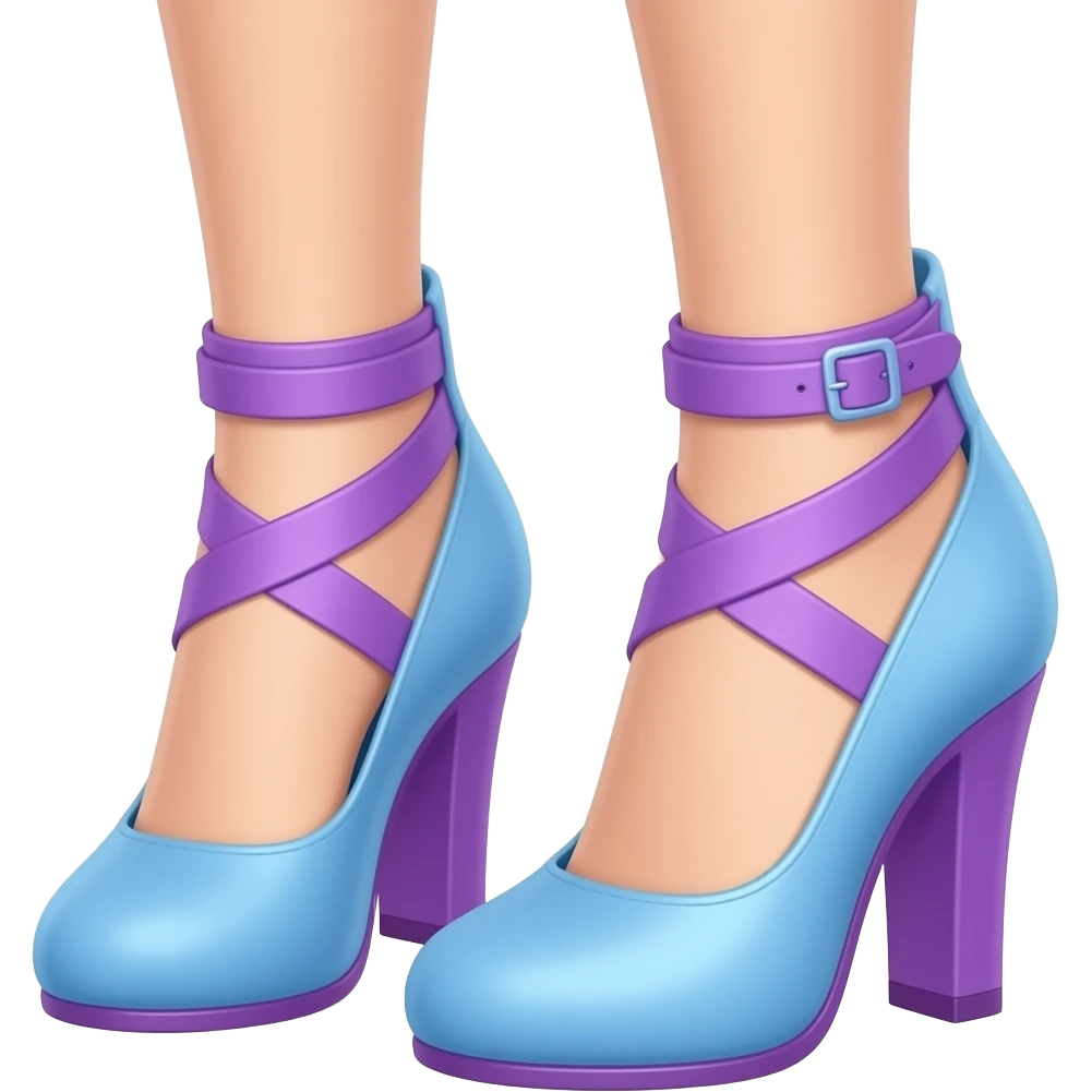 purple blue shoes being worn inspired by Barbie colour palette emoji