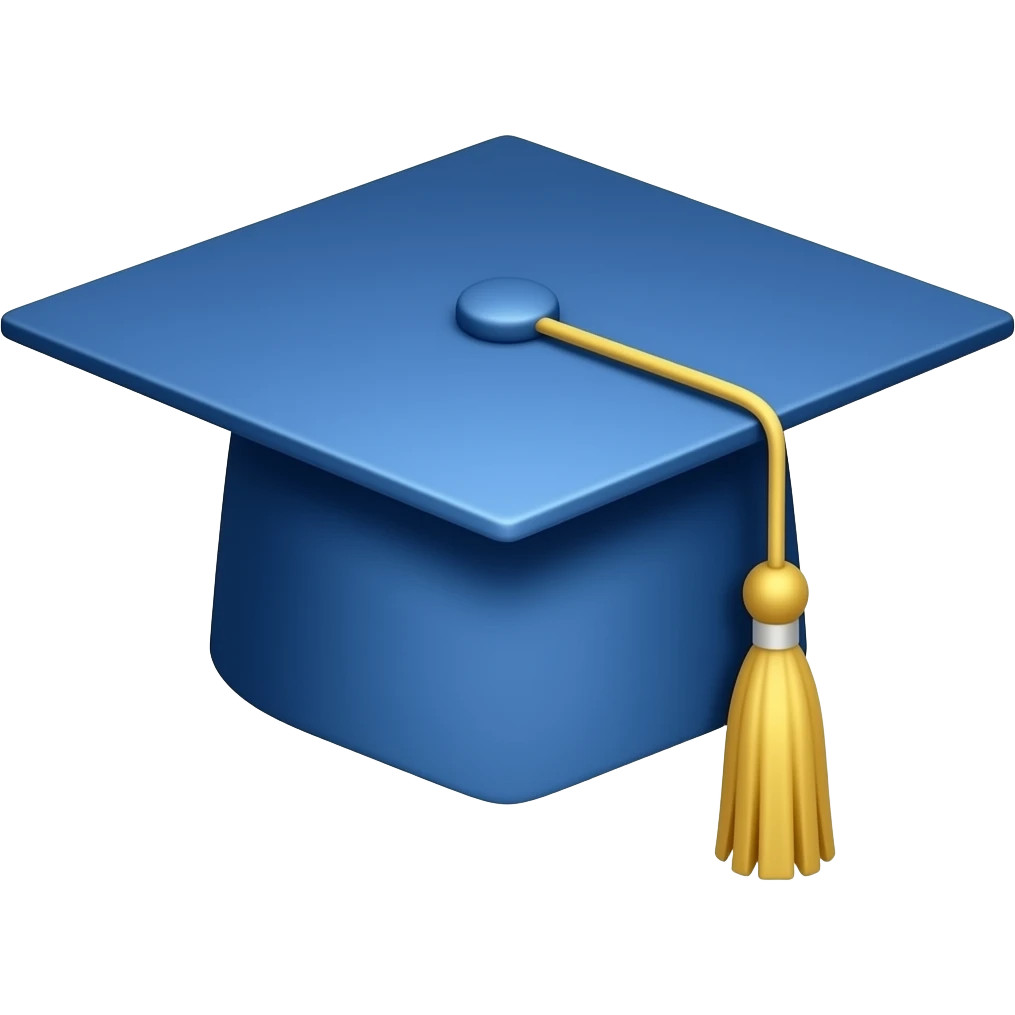 Blue color graduation cap emoji