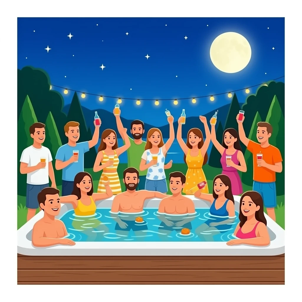 Lots of People partying in hot tub emoji