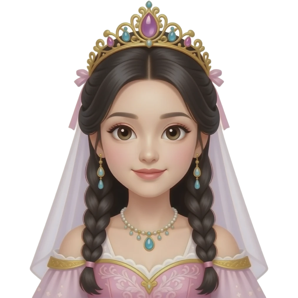 beautiful chinese young princess semi-realistic emoji